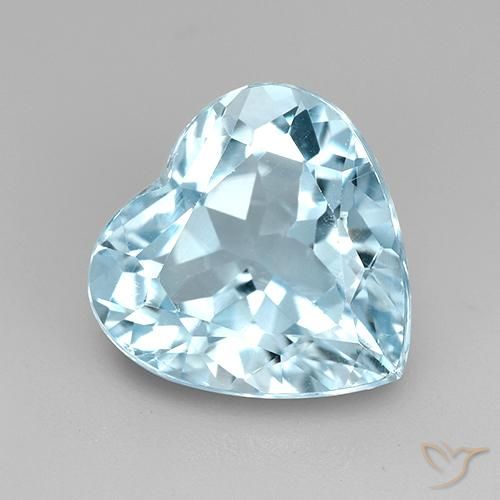 4.28ct 天然 天蓝 黄玉, 心形, VVS-VS