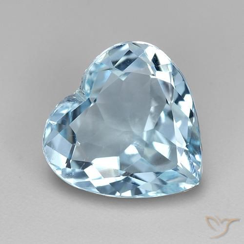 3.81ct 天然 天蓝 黄玉, 心形, VVS-VS
