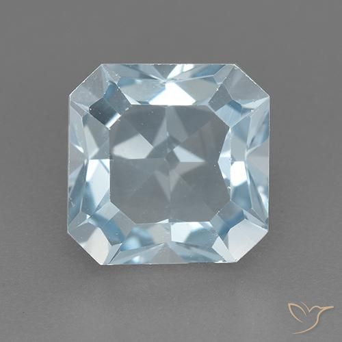 3.25ct 天然 天蓝 黄玉, 祖母绿式切割, VVS