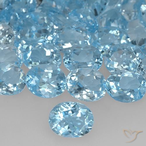 3.38ct 天然 天蓝 黄玉, 椭圆形, VVS-VS