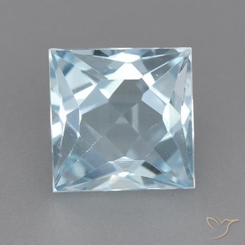 2.81ct 天然 天蓝 黄玉, 正方形, VVS-VS