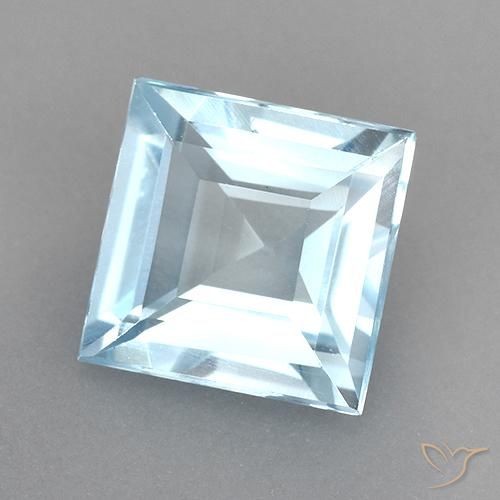 2.55ct 天然 天蓝 黄玉, 正方形, VVS