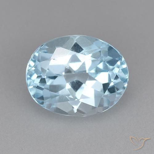 3.44ct 天然 天蓝 黄玉, 椭圆形, VVS-VS