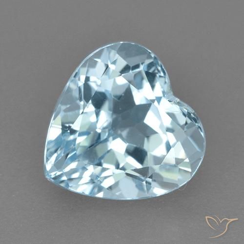 3.98ct 天然 天蓝 黄玉, 心形, VVS-VS