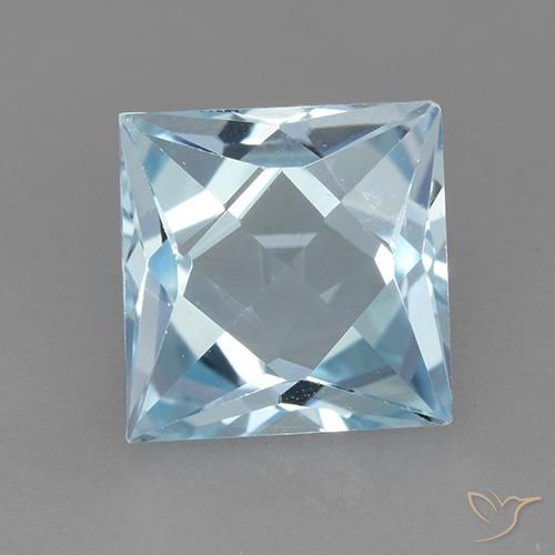 3.25ct 天然 天蓝 黄玉, 正方形, VVS-VS