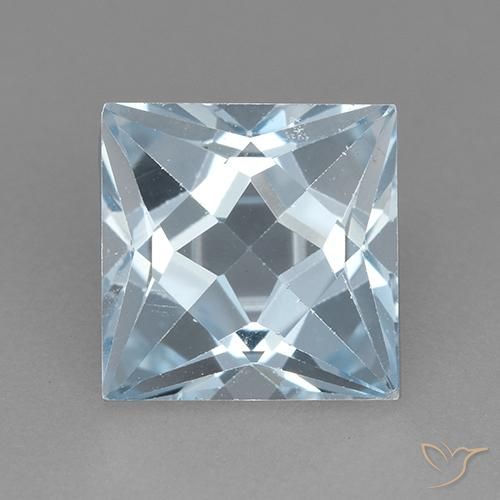 3.25ct 天然 天蓝 黄玉, 正方形, VVS-VS