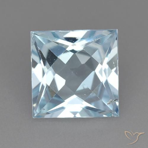 2.76ct 天然 天蓝 黄玉, 正方形, VVS-VS
