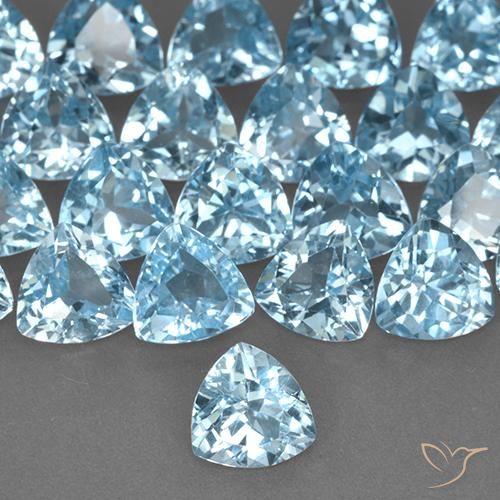 1.38ct 天然 天蓝 黄玉, 胖三角形, VS