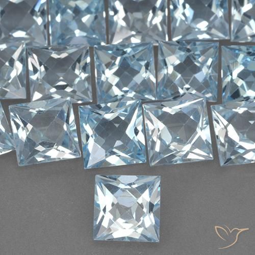 2.08ct 天然 天蓝 黄玉, 正方形, VVS-VS