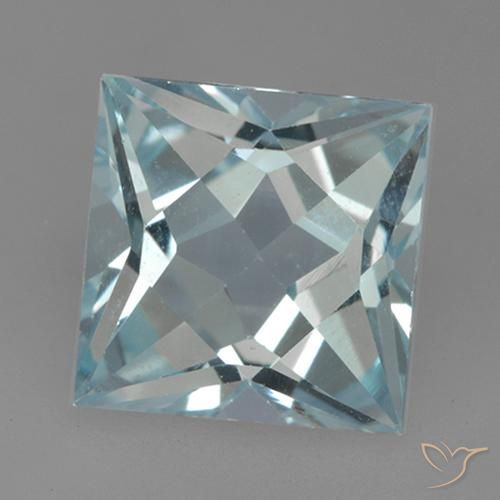 3.31ct 天然 天蓝 黄玉, 正方形, VVS
