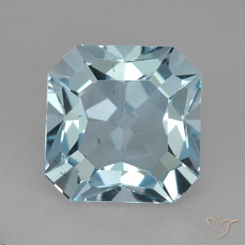 4.41ct 天然 天蓝 黄玉, 祖母绿式切割, VVS-VS