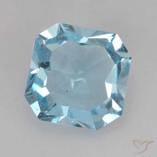 4.11ct 天然 天蓝 黄玉, 祖母绿式切割, VVS-VS