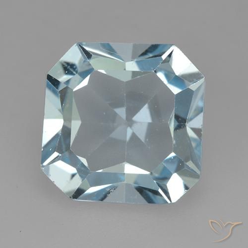 4.18ct 天然 天蓝 黄玉, 祖母绿式切割, VVS-VS