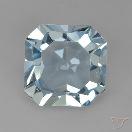 3.88ct 天然 天蓝 黄玉, 祖母绿式切割, VVS-VS