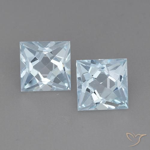 4.16ctw 天然 天蓝 黄玉, 正方形, VVS-VS