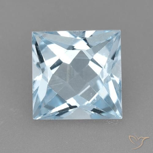 2.10ct 天然 天蓝 黄玉, 正方形, VVS-VS