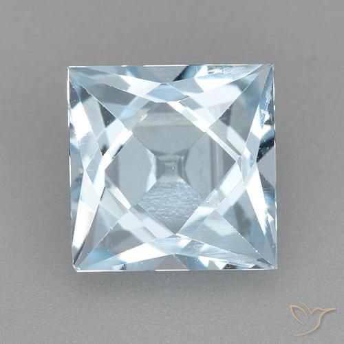 2.10ct 天然 天蓝 黄玉, 正方形, VVS