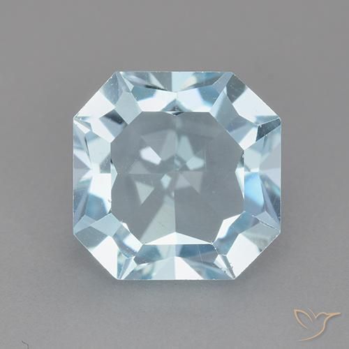 3.94ct 天然 天蓝 黄玉, 祖母绿式切割, VVS-VS