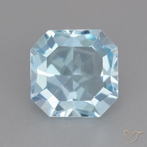 4.13ct 天然 天蓝 黄玉, 祖母绿式切割, VVS