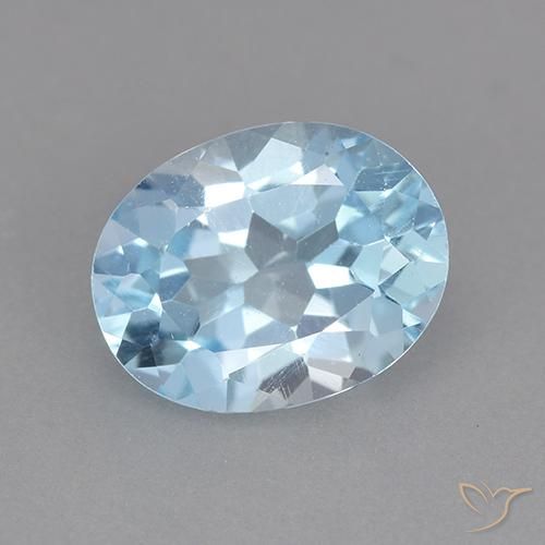 2.20ct 天然 天蓝 黄玉, 椭圆形, VVS-VS