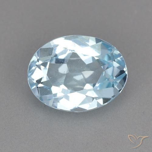 2.25ct 天然 天蓝 黄玉, 椭圆形, VVS-VS