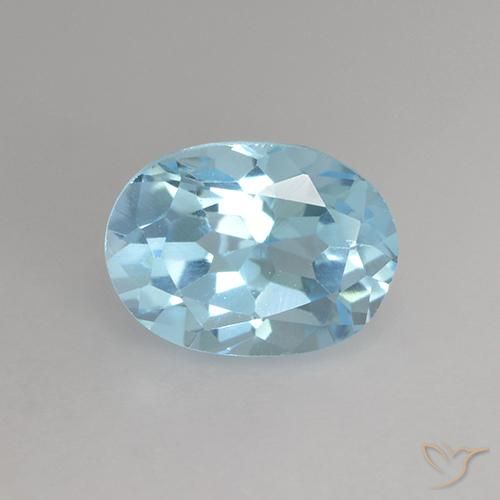 1.19ct 天然 天蓝 黄玉, 椭圆形, VVS-VS
