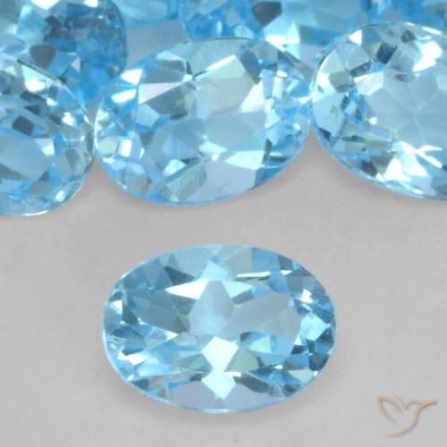 0.99ct 天然 瑞士蓝 黄玉, 椭圆形, VVS-VS