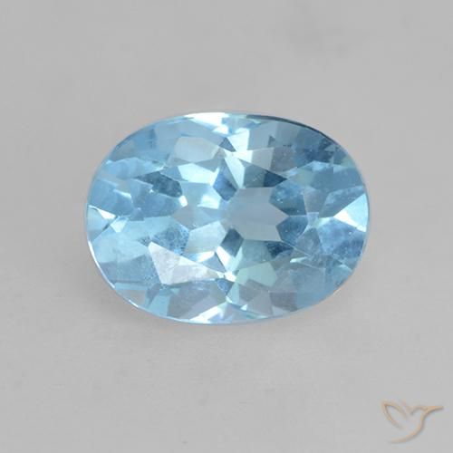 1.24ct 天然 瑞士蓝 黄玉, 椭圆形, VVS-VS