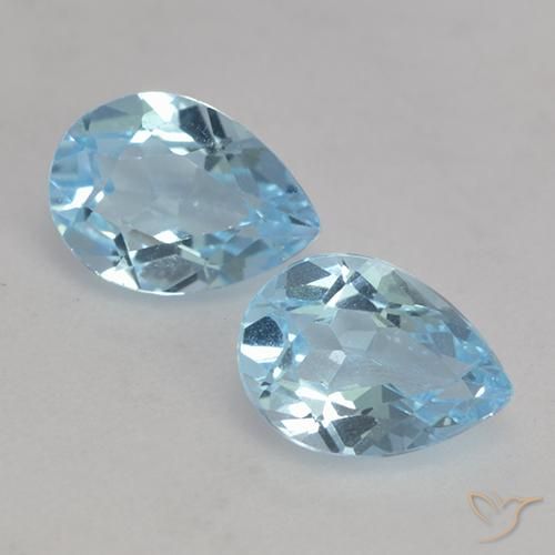 1.65ctw 天然 天蓝 黄玉, 梨形, VVS-VS