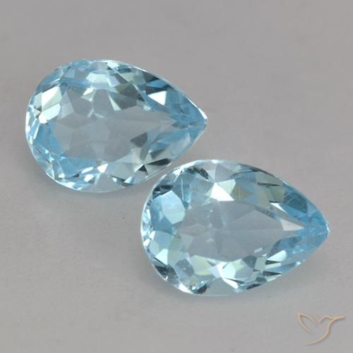 1.87ctw 天然 天蓝 黄玉, 梨形, VVS-VS