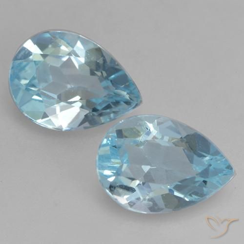 1.62ctw 天然 天蓝 黄玉, 梨形, VVS-VS