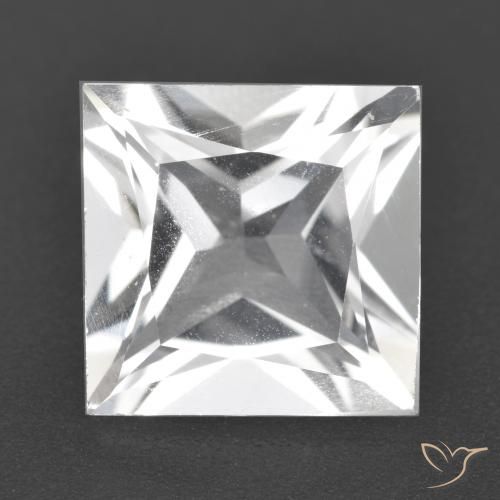 4.42ct 天然 白色 黄玉, 正方形, VVS-VS