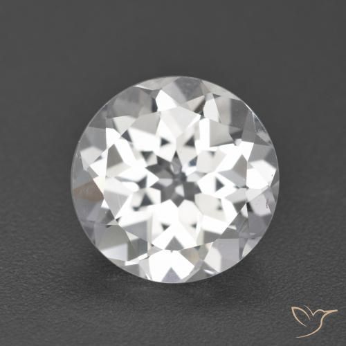 3.92ct 天然 白色 黄玉, 圆形的, VVS