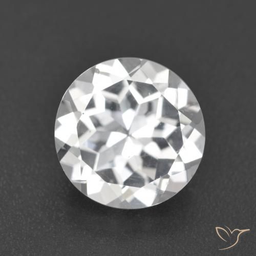 3.62ct 天然 白色 黄玉, 圆形的, VVS-VS