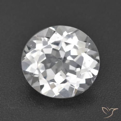 3.52ct 天然 白色 黄玉, 圆形的, VVS-VS