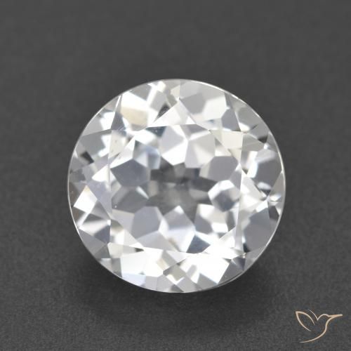 3.65ct 天然 白色 黄玉, 圆形的, VVS-VS