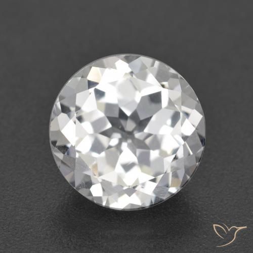 3.60ct 天然 白色 黄玉, 圆形的, VVS-VS