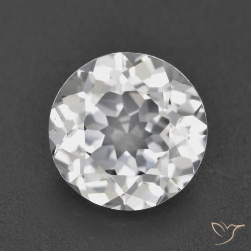 3.68ct 天然 白色 黄玉, 圆形的, VVS-VS