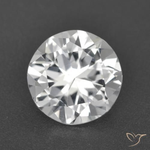 3.27ct 天然 清晰的白色 黄玉, 圆形的, VVS
