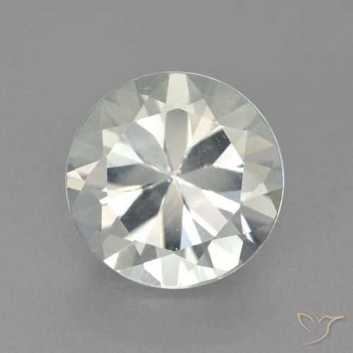 4.05ct 天然 白色 黄玉, 圆形的, VS