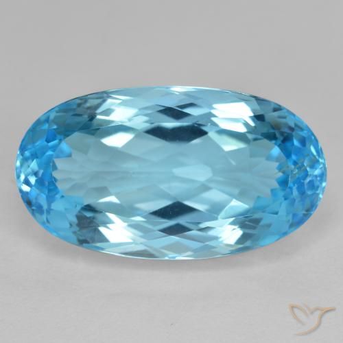 13.52ct 天然 瑞士蓝 黄玉, 椭圆形, VS