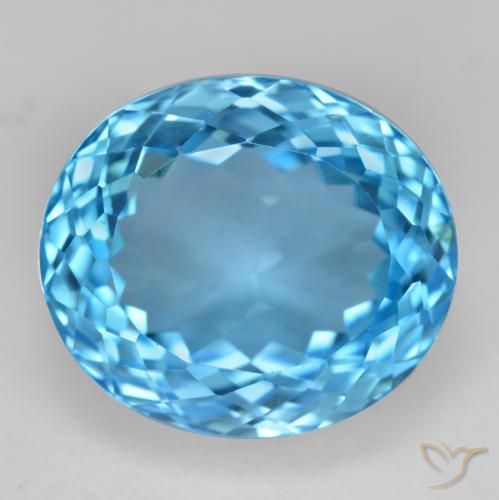 17.73ct 天然 瑞士蓝 黄玉, 椭圆形, VVS