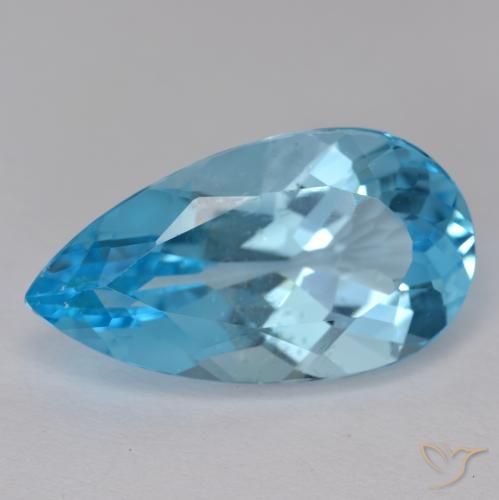 13.99ct 天然 瑞士蓝 黄玉, 梨形, VS-SI