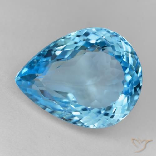 19.07ct 天然 瑞士蓝 黄玉, 梨形, VVS-VS
