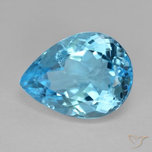 14.54ct 天然 瑞士蓝 黄玉, 梨形, VS-SI