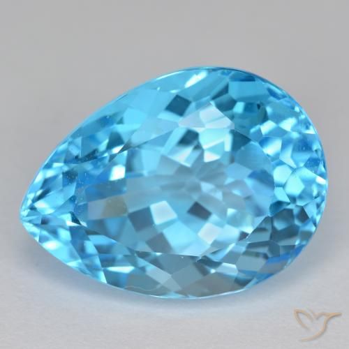17.71ct 天然 瑞士蓝 黄玉, 梨形, VVS-VS