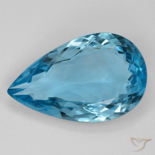 16.70ct 天然 瑞士蓝 黄玉, 梨形, VVS-VS