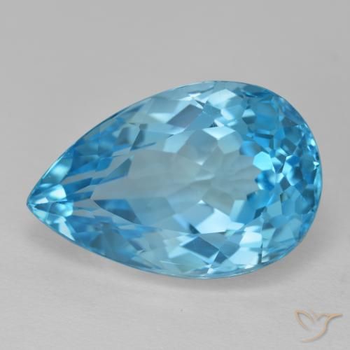 16.77ct 天然 瑞士蓝 黄玉, 梨形, VVS