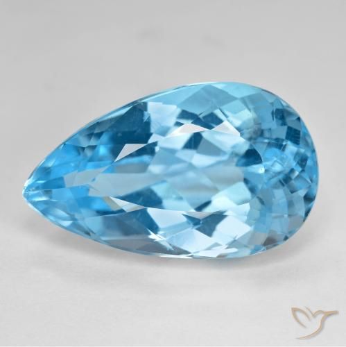 21.44ct 天然 瑞士蓝 黄玉, 梨形, VS