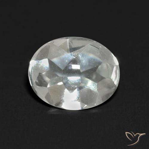 3.51ct 天然 白色 黄玉, 椭圆形, 透明